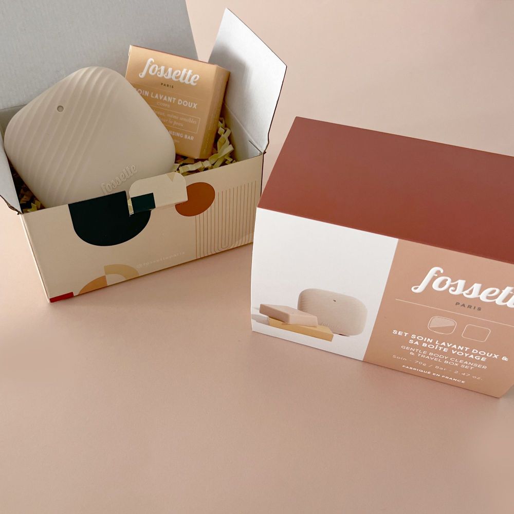 Cosmétiques - Coffret cadeau Soin Lavant Doux & sa Boîte Voyage - FOSSETTE PARIS