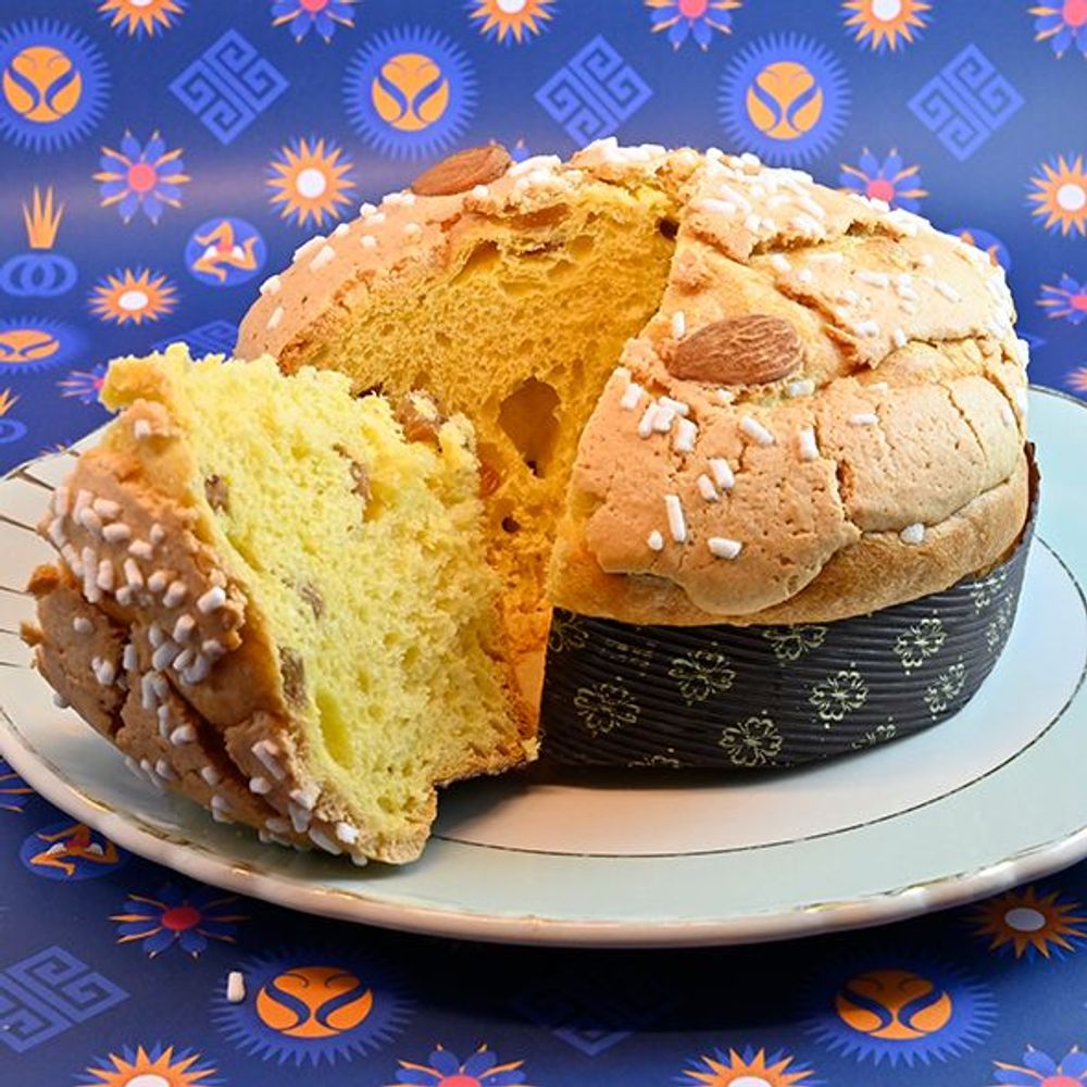Delicatessen - Traditional Artisanal Panettone, almond icing, 500 g - LES DEUX SICILES