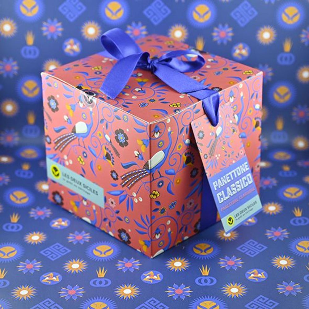 Delicatessen - Traditional Artisanal Panettone, almond icing, 500 g - LES DEUX SICILES