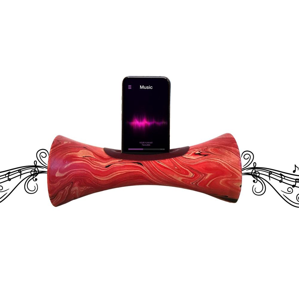 Enceintes et radios - Enceinte Marbre rouge Naturelle au bois de Manguier - COCOONME
