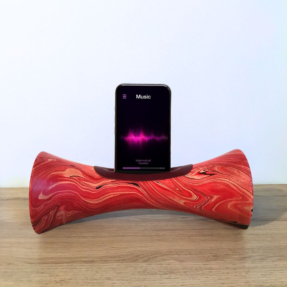 Enceintes et radios - Enceinte Marbre rouge Naturelle au bois de Manguier - COCOONME