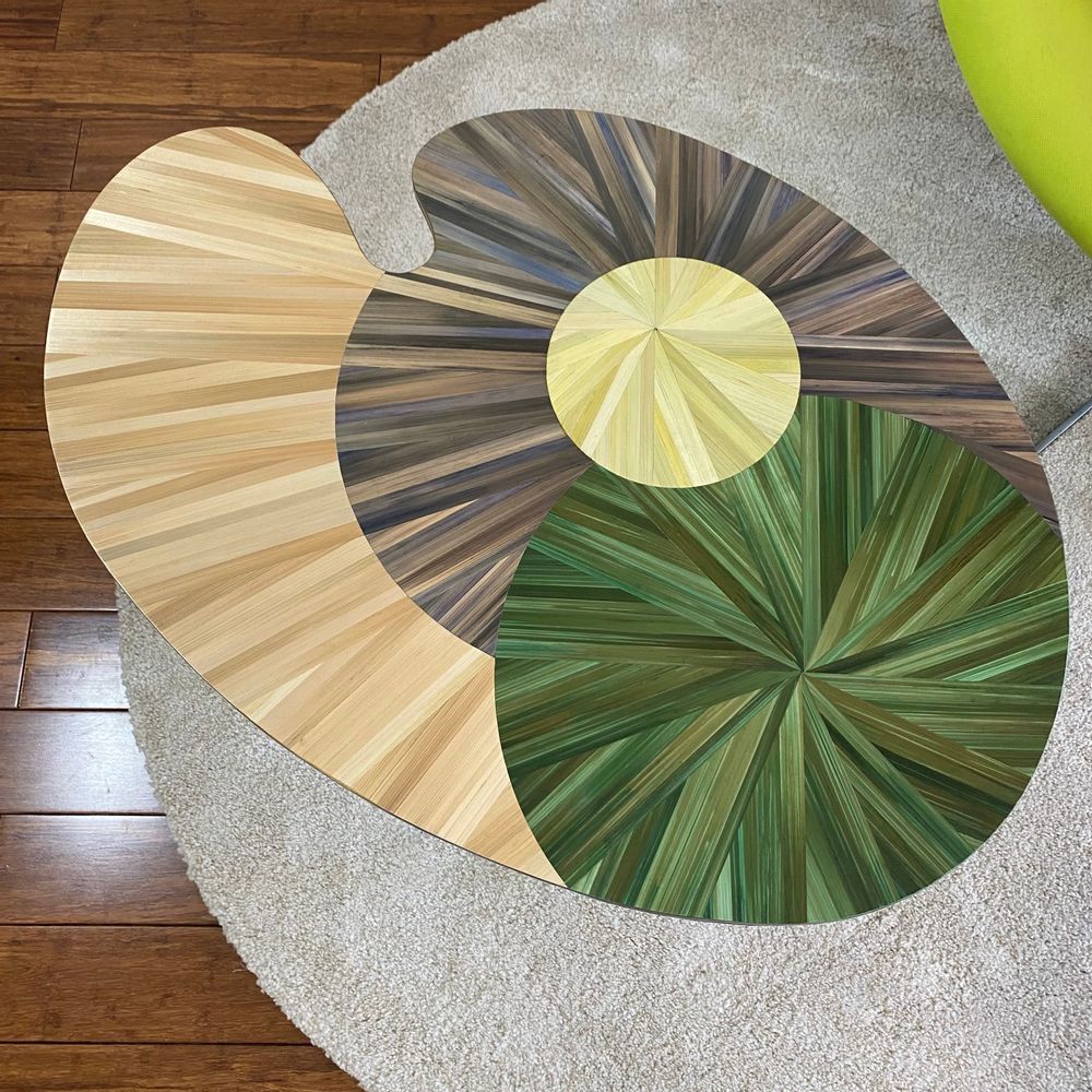 Unique pieces - Straw marquetry coffee table - ATELIER LASTO