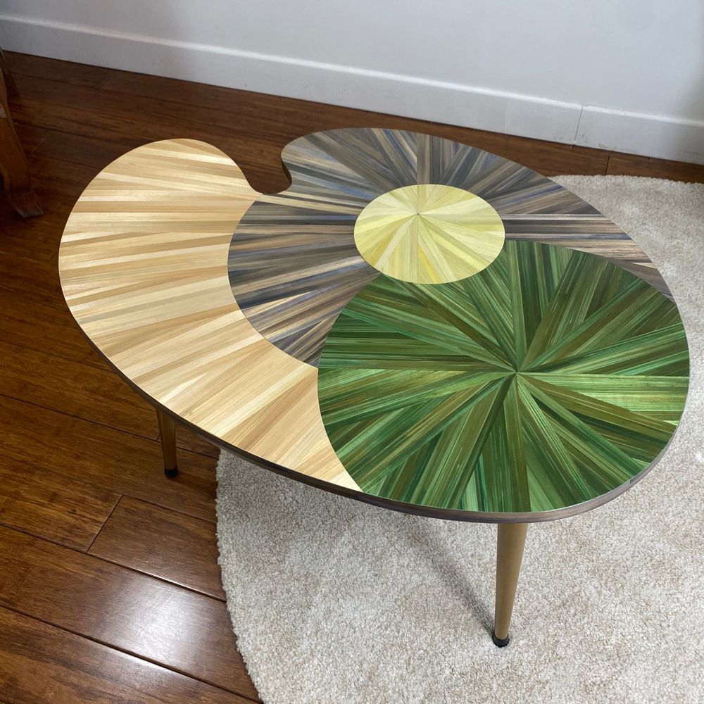 Unique pieces - Straw marquetry coffee table - ATELIER LASTO