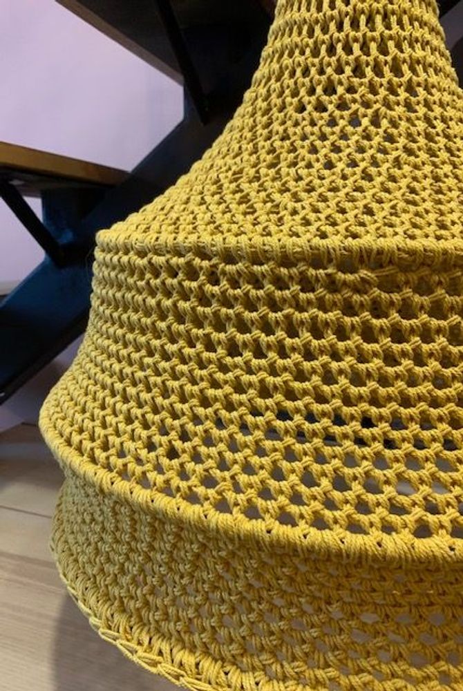 Autres fournitures bureau  - Luminaire  CHANDLER en fil de coton crocheté Hauteur 70 cm Diamètre 50 cm livré avec monture électrique - ADELE VAHN