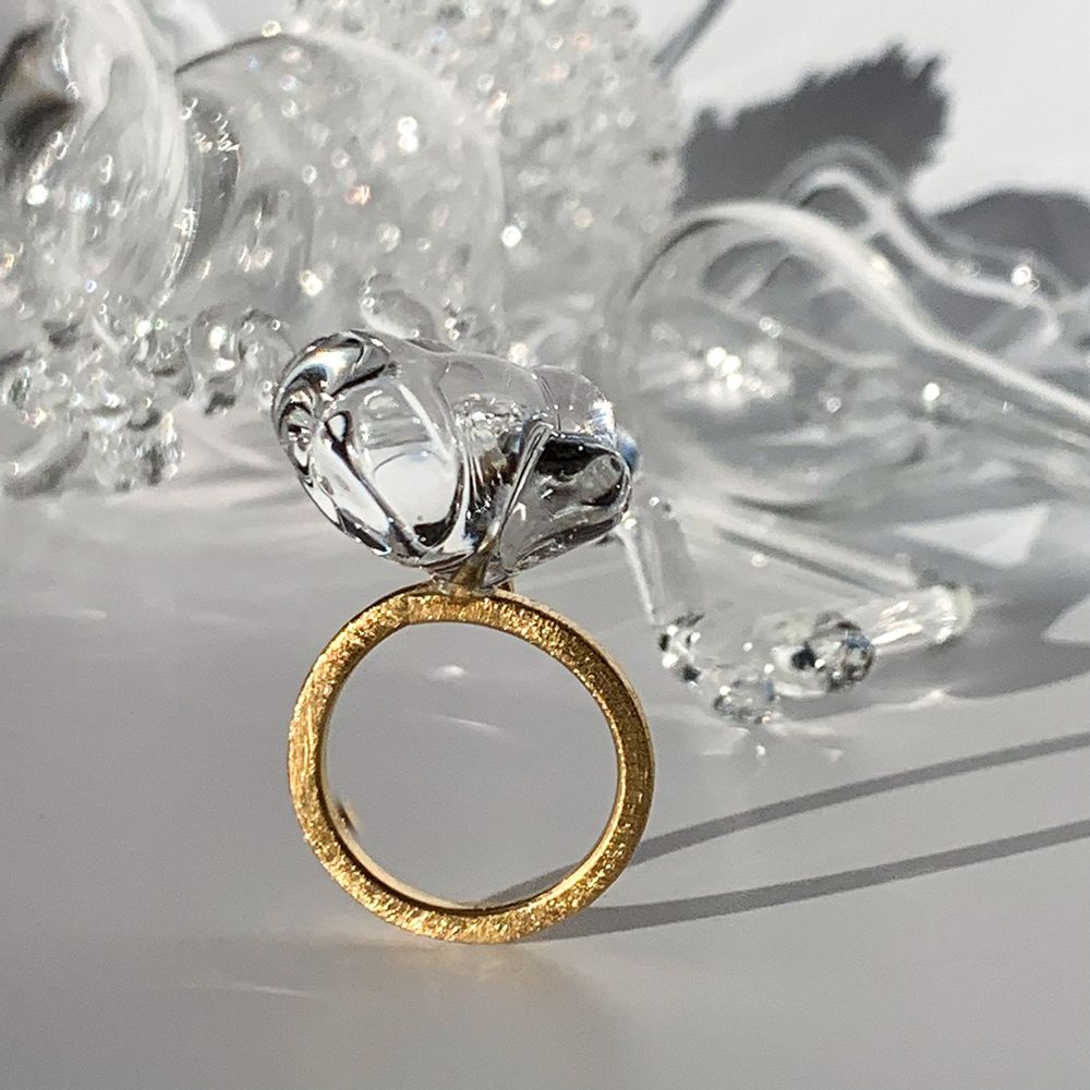 Cadeaux - Bague réglable en verre Murano artisan Collection Drops - CHAMA NAVARRO