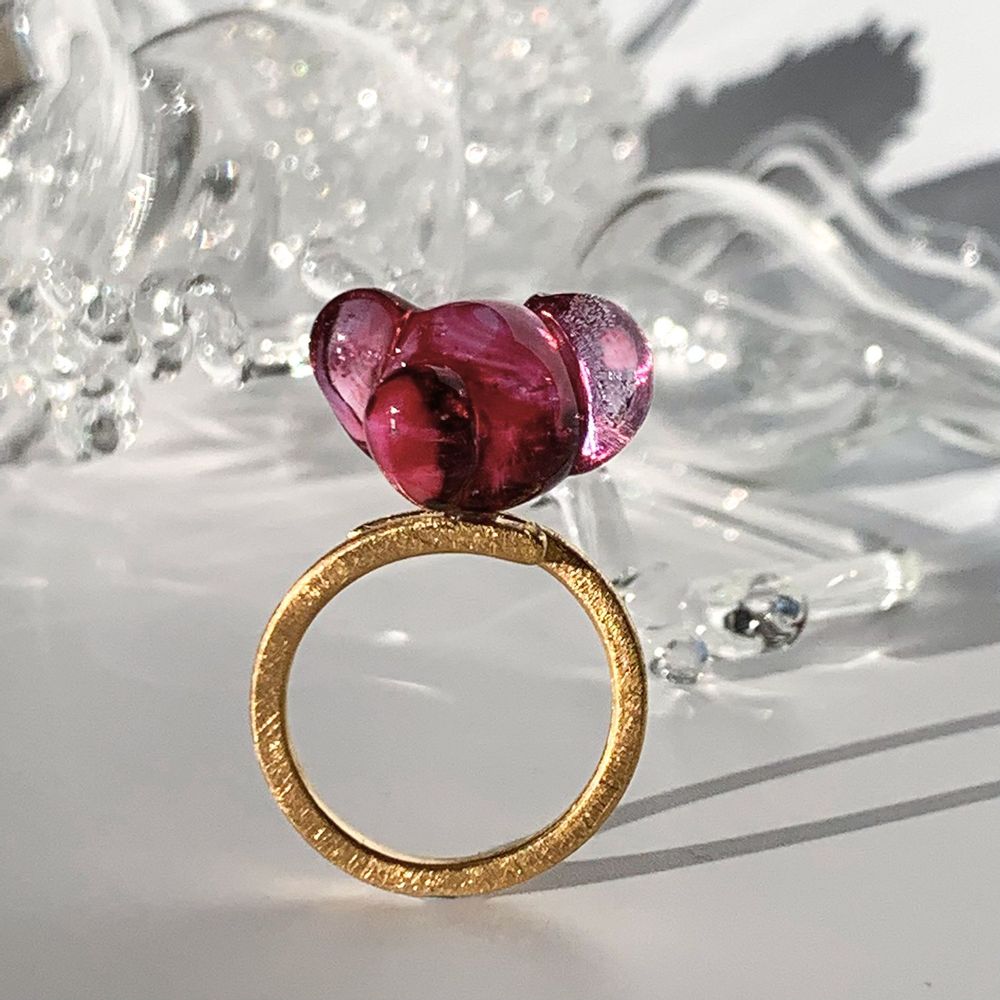 Cadeaux - Bague réglable en verre Murano artisan Collection Drops - CHAMA NAVARRO