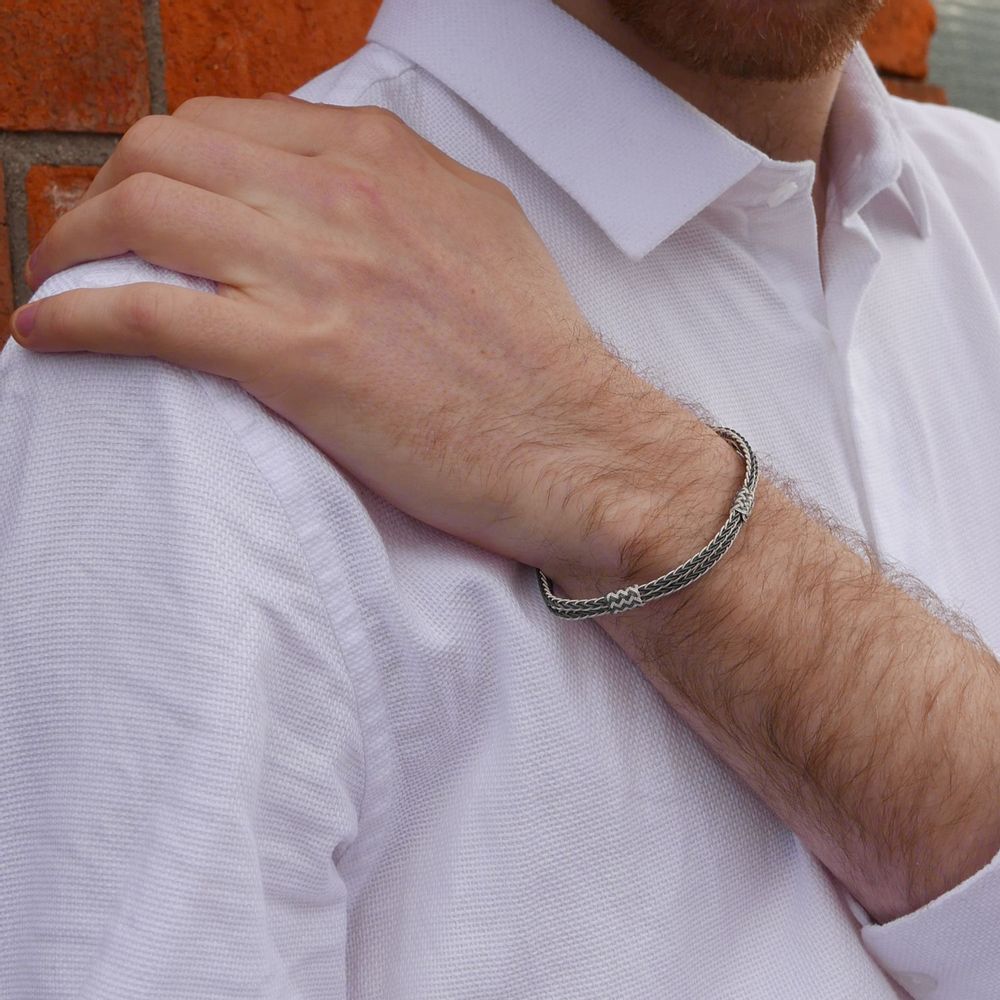 Bracelets - BRACELET TRESSE - ARGENT - FAIT MAIN - HOMME&FEMME Proposé en 2 tailles 18cm et 20cm. - KARAWAN AUTHENTIC