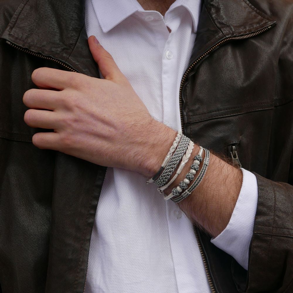 Bracelets - BRACELET TRESSE - ARGENT - FAIT MAIN - HOMME&FEMME Proposé en 2 tailles 18cm et 20cm. - KARAWAN AUTHENTIC