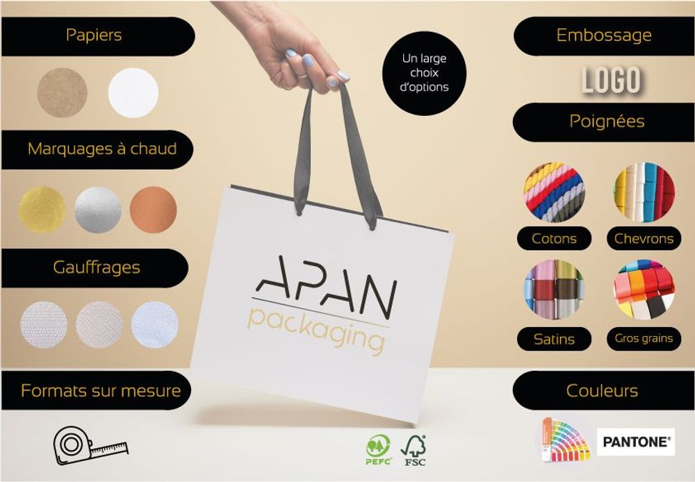 Objets personnalisables - Sacs Papiers Luxe - APAN PACKAGING