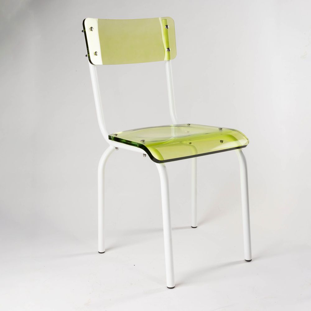 Chaises - Chaise verre acrylique coloré | Pop - LAURENT BADIER DESIGN