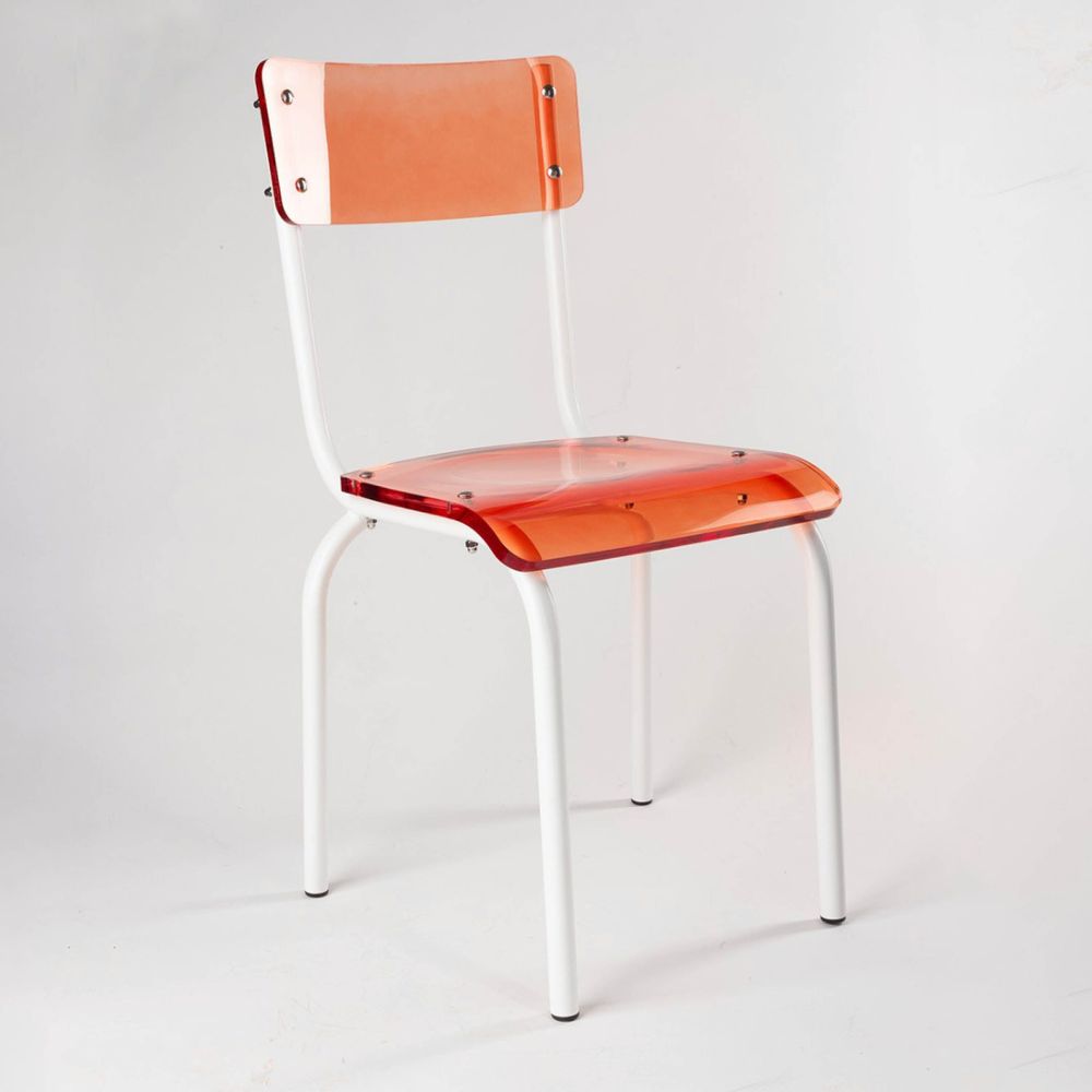 Chaises - Chaise verre acrylique coloré | Pop - LAURENT BADIER DESIGN