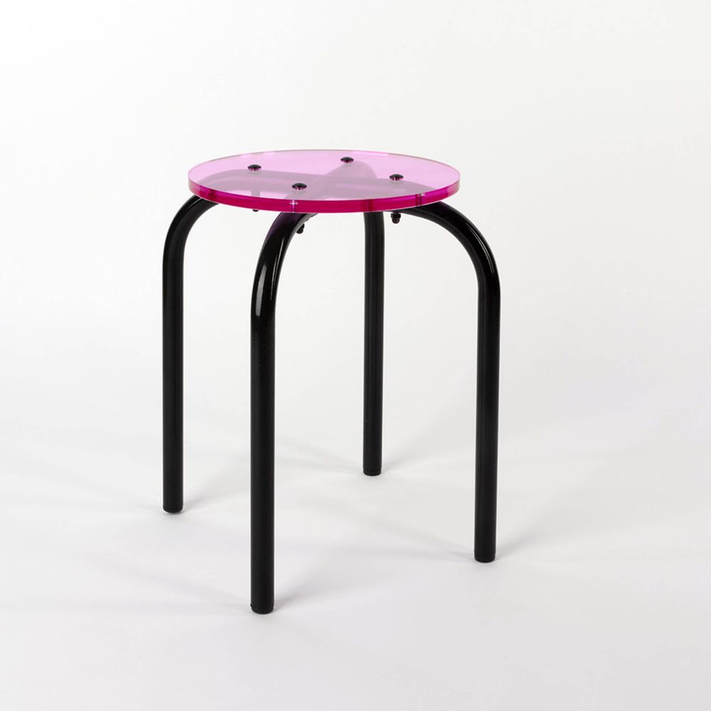 Tabourets - Tabouret verre acrylique coloré | Black Pop - LAURENT BADIER DESIGN