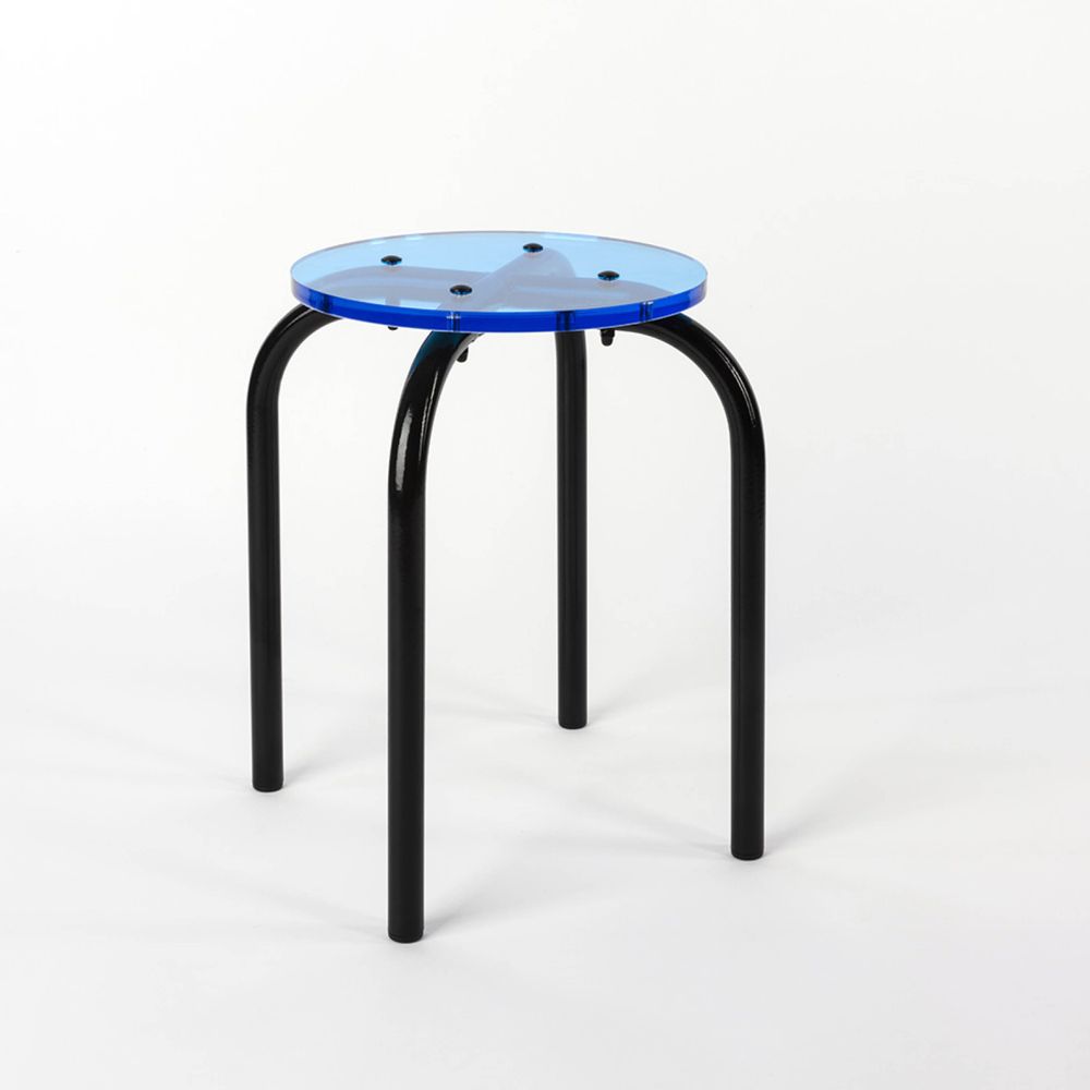 Tabourets - Tabouret verre acrylique coloré | Black Pop - LAURENT BADIER DESIGN