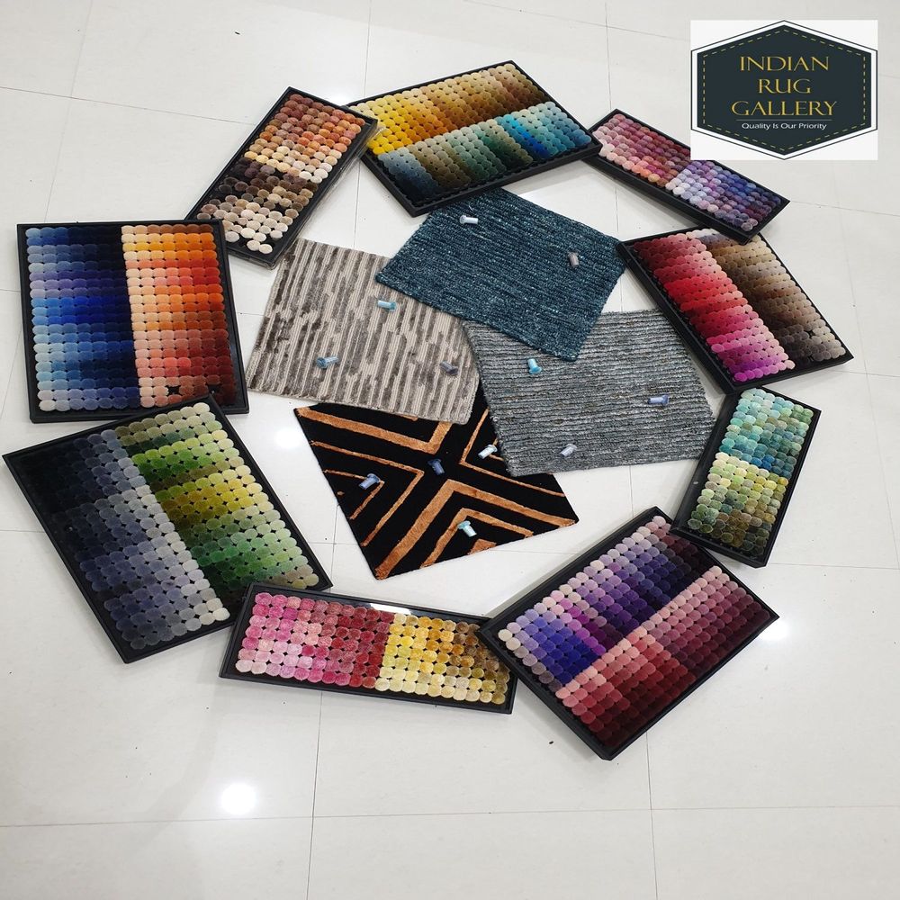 Bespoke carpets - Free Rug Samples Color Poms Boxes Pack The custom carpet of your dream - INDIAN RUG GALLERY