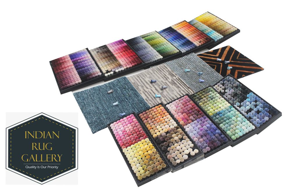 Tapis sur-mesure - Échantillons de tapis gratuits, Color Poms Boxes Pack, le tapis person - INDIAN RUG GALLERY