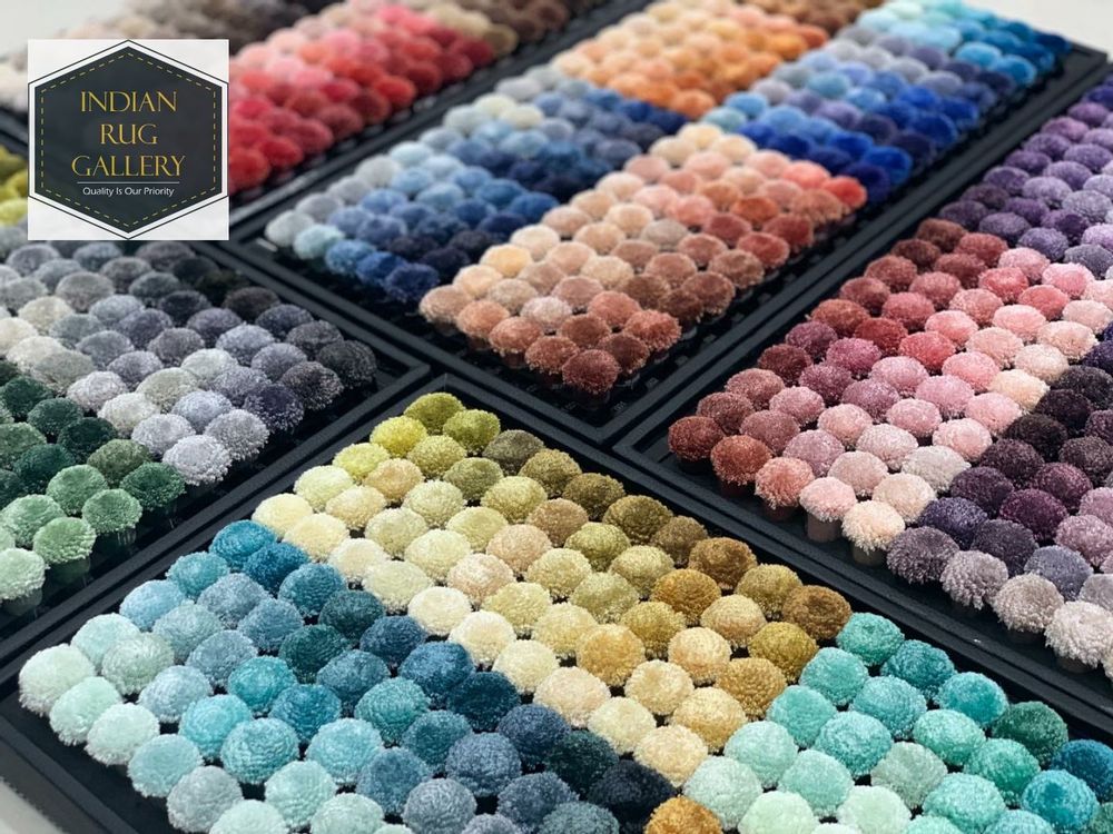 Bespoke carpets - Free Rug Samples Color Poms Boxes Pack The custom carpet of your dream - INDIAN RUG GALLERY