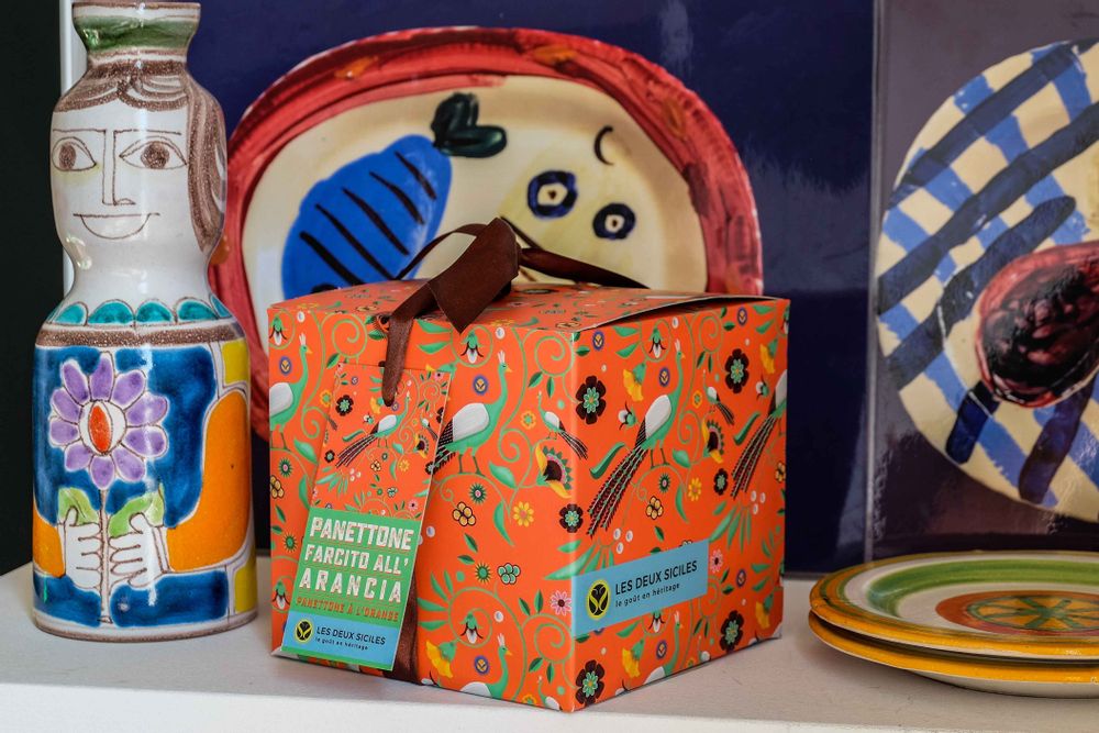 Biscuits - Panettone artisanal à crème d'orange - LES DEUX SICILES