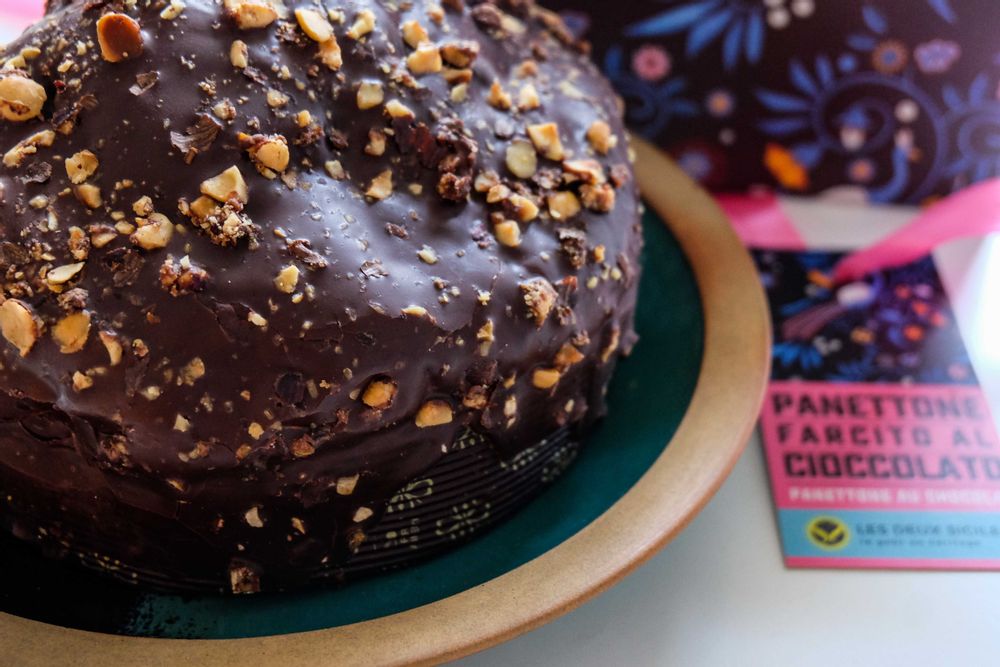 Delicatessen - Artisan panettone with chocolate cream, 500 gr - LES DEUX SICILES