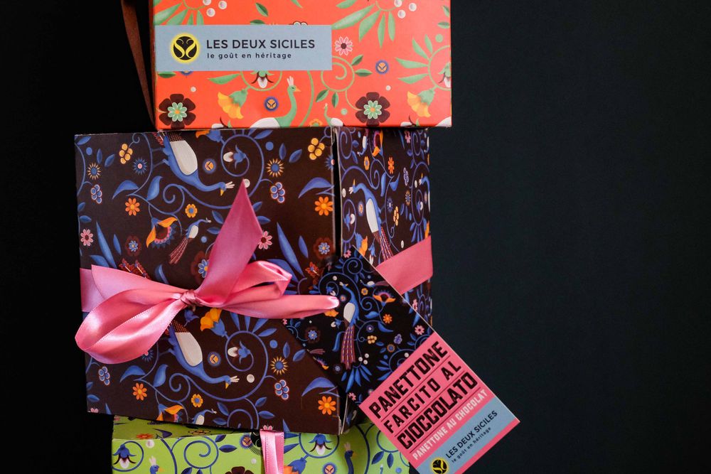Delicatessen - Artisan panettone with chocolate cream, 500 gr - LES DEUX SICILES