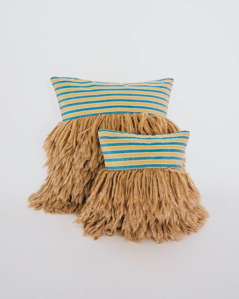 Coussins textile - COUSSIN BLEU DU CAP IRISÉ/SABLE DES ANDES - IFSTHETIC
