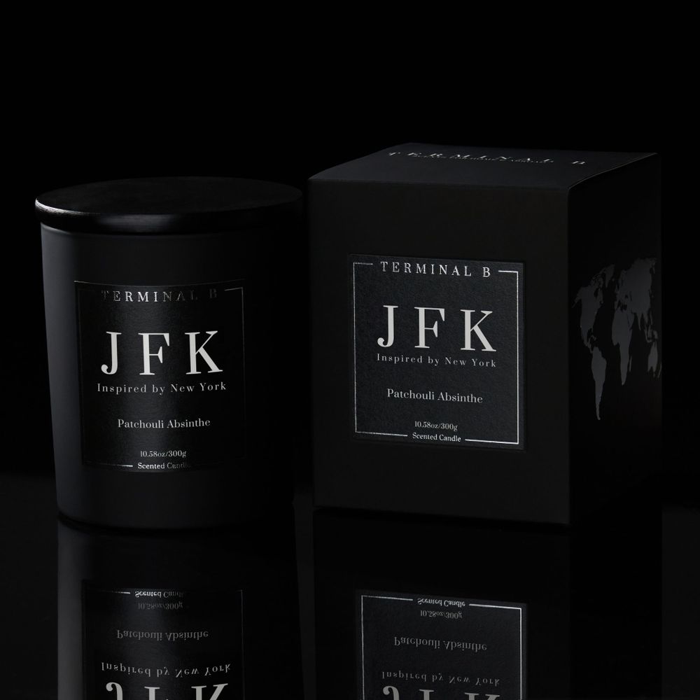 Design objects - JFK - NEW YORK - Patchouli absynth candle - TERMINAL B