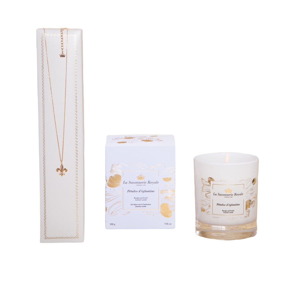 Bougies - BOUGIE PETALES D'EGLANTINE + COLLIER - LA SAVONNERIE ROYALE