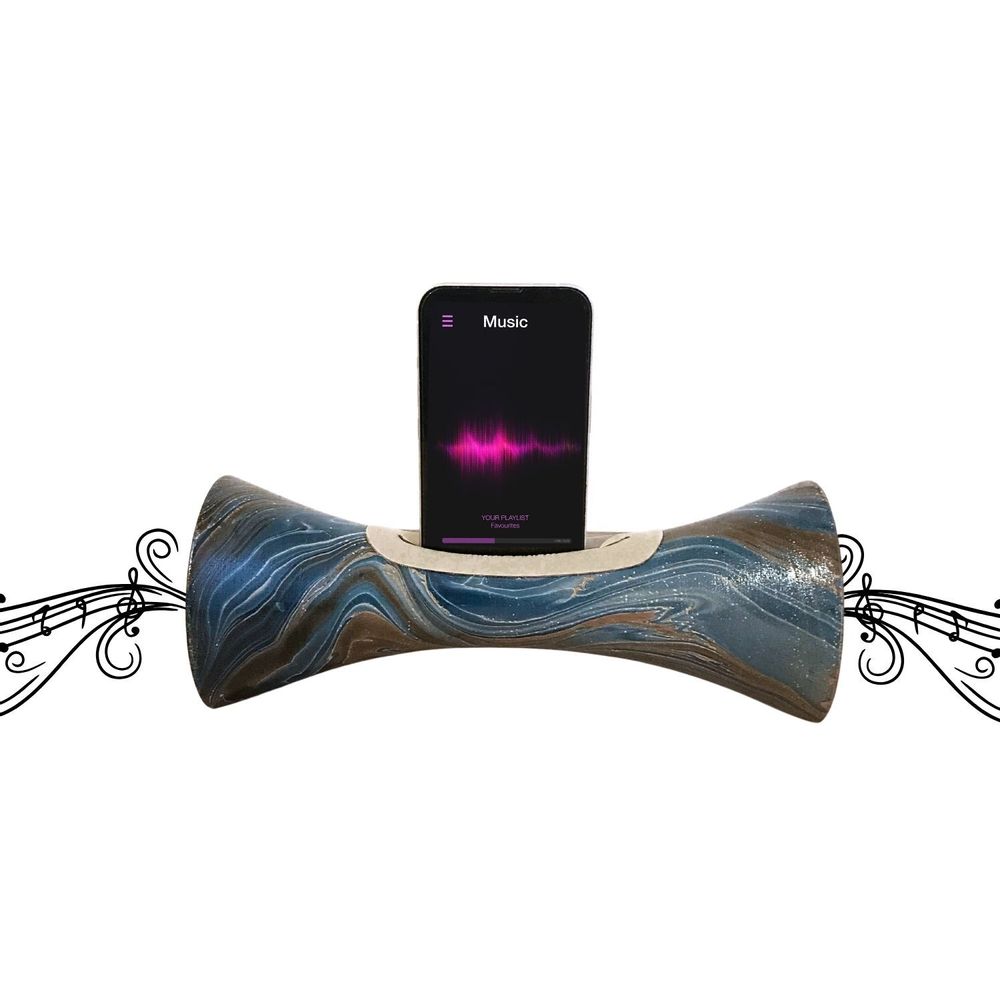 Enceintes et radios - Enceinte Marbre bleu foncé au bois de Manguier - COCOONME