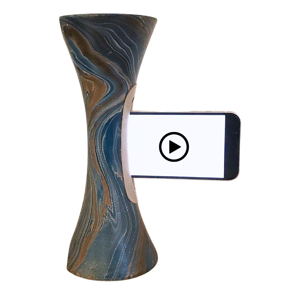 Enceintes et radios - Enceinte Marbre bleu foncé au bois de Manguier - COCOONME