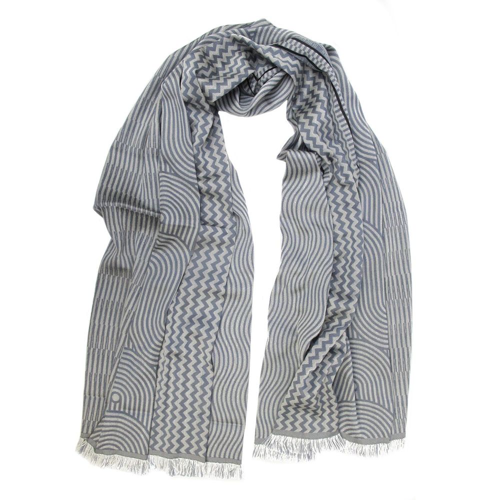 Throw blankets - Silk wool maxi scarf - kinetic - flour gray - SOPHIE GUYOT SILKS