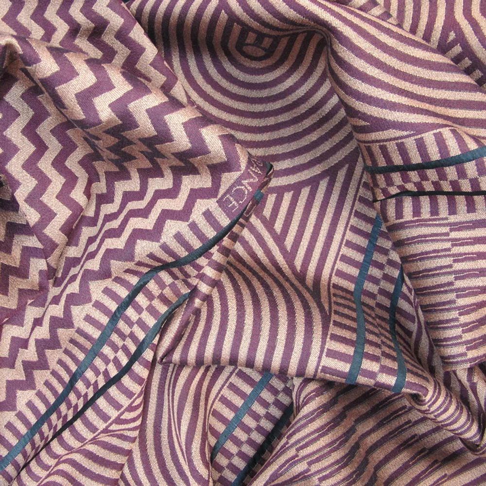 Throw blankets - Wool silk maxi scarf - kinetic - burgundy clay - SOPHIE GUYOT SILKS