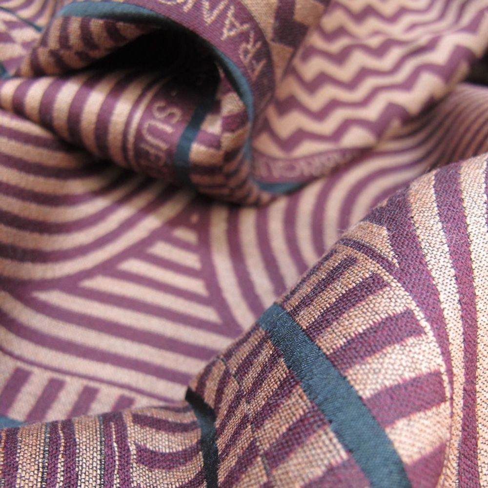 Throw blankets - Wool silk maxi scarf - kinetic - burgundy clay - SOPHIE GUYOT SILKS