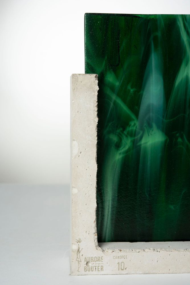 Art glass - AUYAN TEPUY/MEDELLIN triptych floral sculpture - AURORE BOUTER GLASS ART