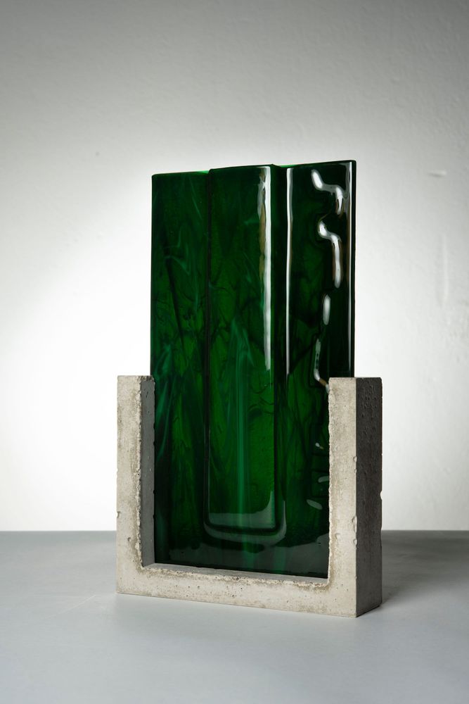 Art glass - AUYAN TEPUY/MEDELLIN triptych floral sculpture - AURORE BOUTER GLASS ART