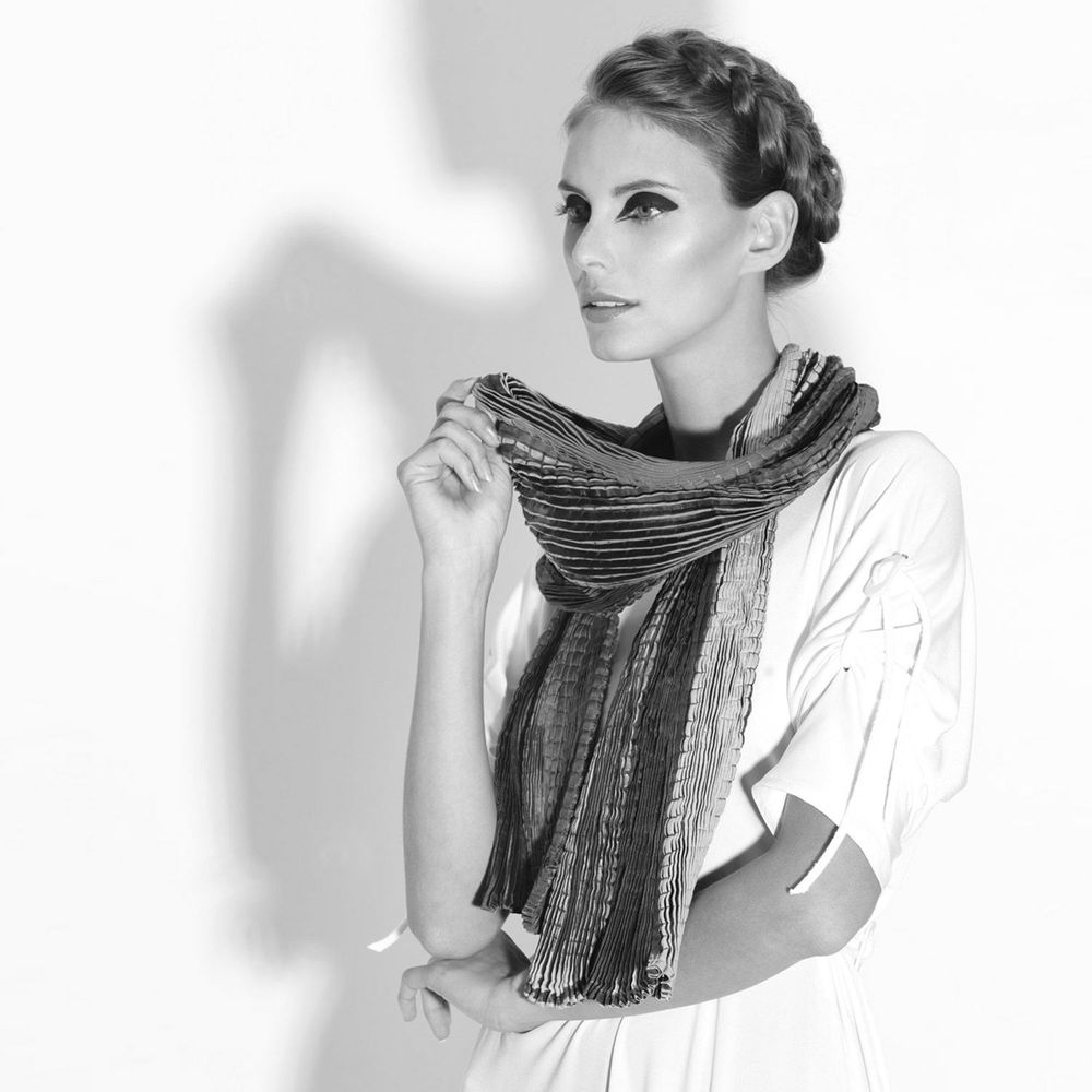 Foulards et écharpes - Écharpe longue plissée Soie PLICATWILL 120 - SOPHIE GUYOT SILKS