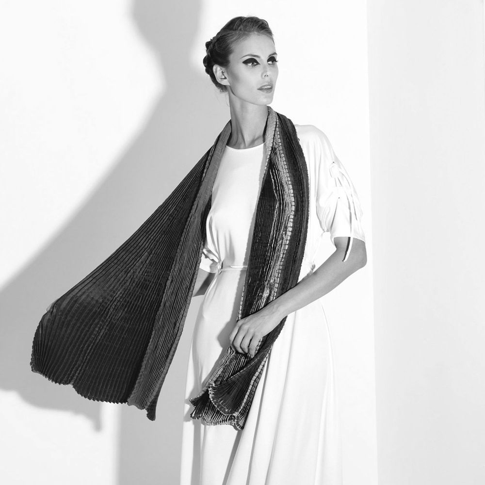 Foulards et écharpes - Écharpe longue plissée Soie PLICATWILL 120 - SOPHIE GUYOT SILKS