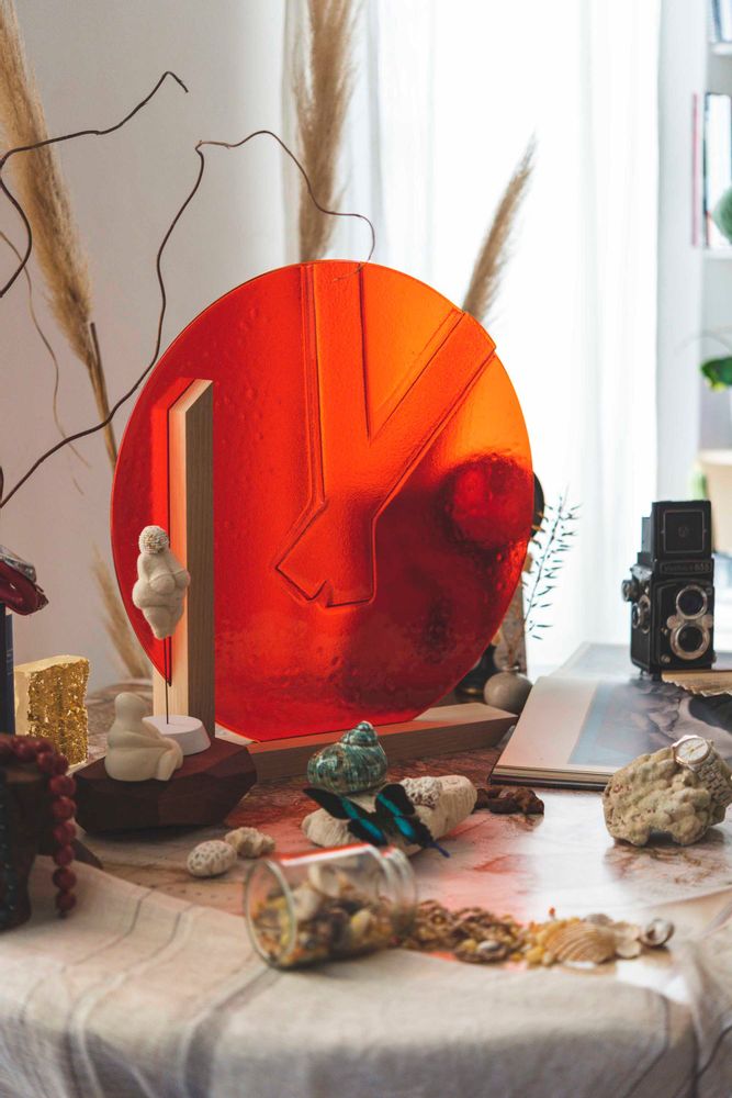 Art glass - BAY OF FIRE - L - AURORE BOUTER GLASS ART