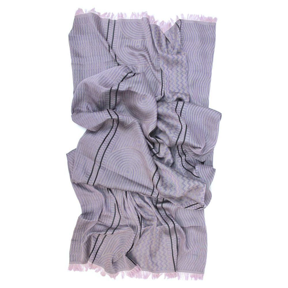 Throw blankets - Cotton silk maxi scarf - kinetic - purple pink powder - SOPHIE GUYOT SILKS