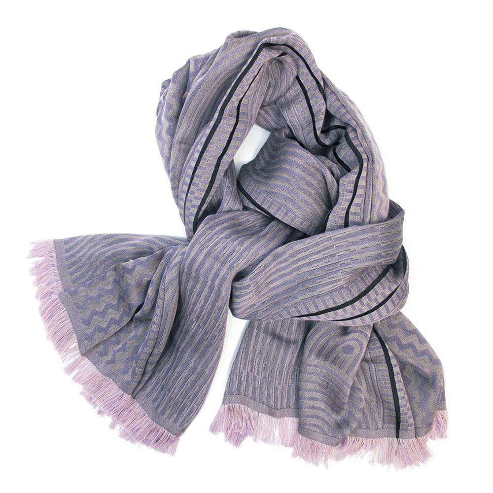 Throw blankets - Cotton silk maxi scarf - kinetic - purple pink powder - SOPHIE GUYOT SILKS