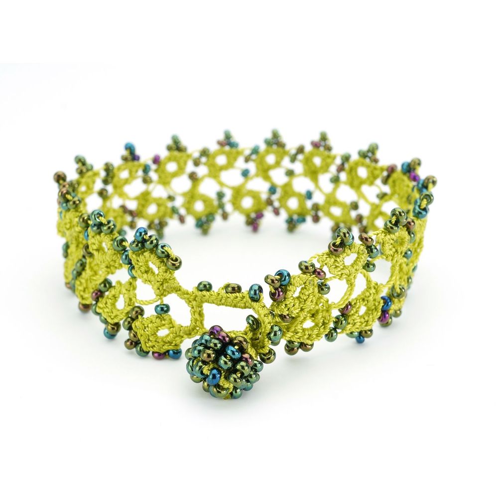 Bracelets - BRACELET TEXTILE "HUSNU" - CACTUS - KARAWAN AUTHENTIC
