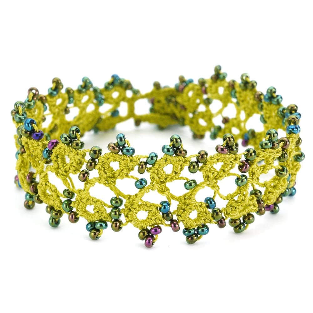 Bracelets - BRACELET TEXTILE "HUSNU" - CACTUS - KARAWAN AUTHENTIC