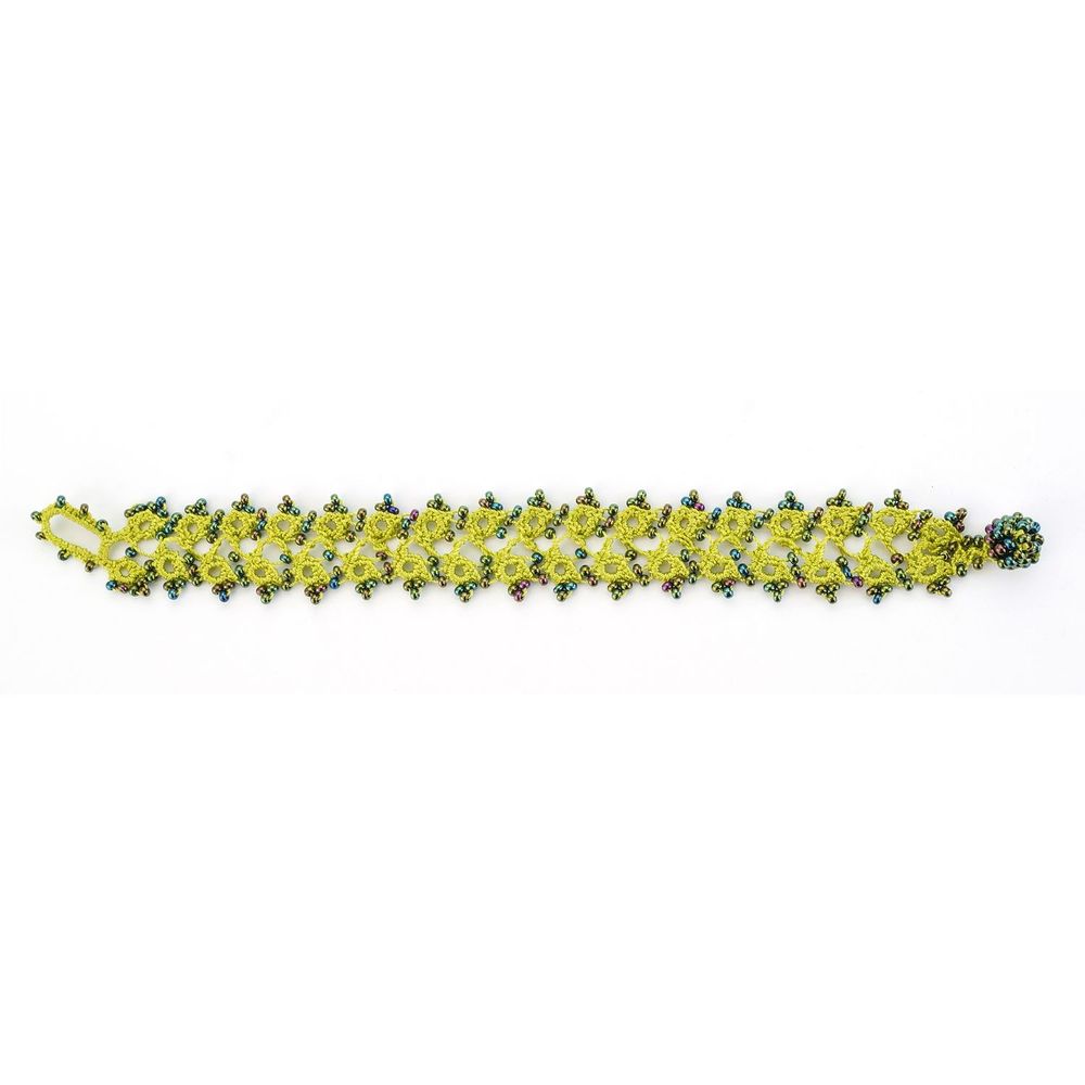Bracelets - BRACELET TEXTILE "HUSNU" - CACTUS - KARAWAN AUTHENTIC