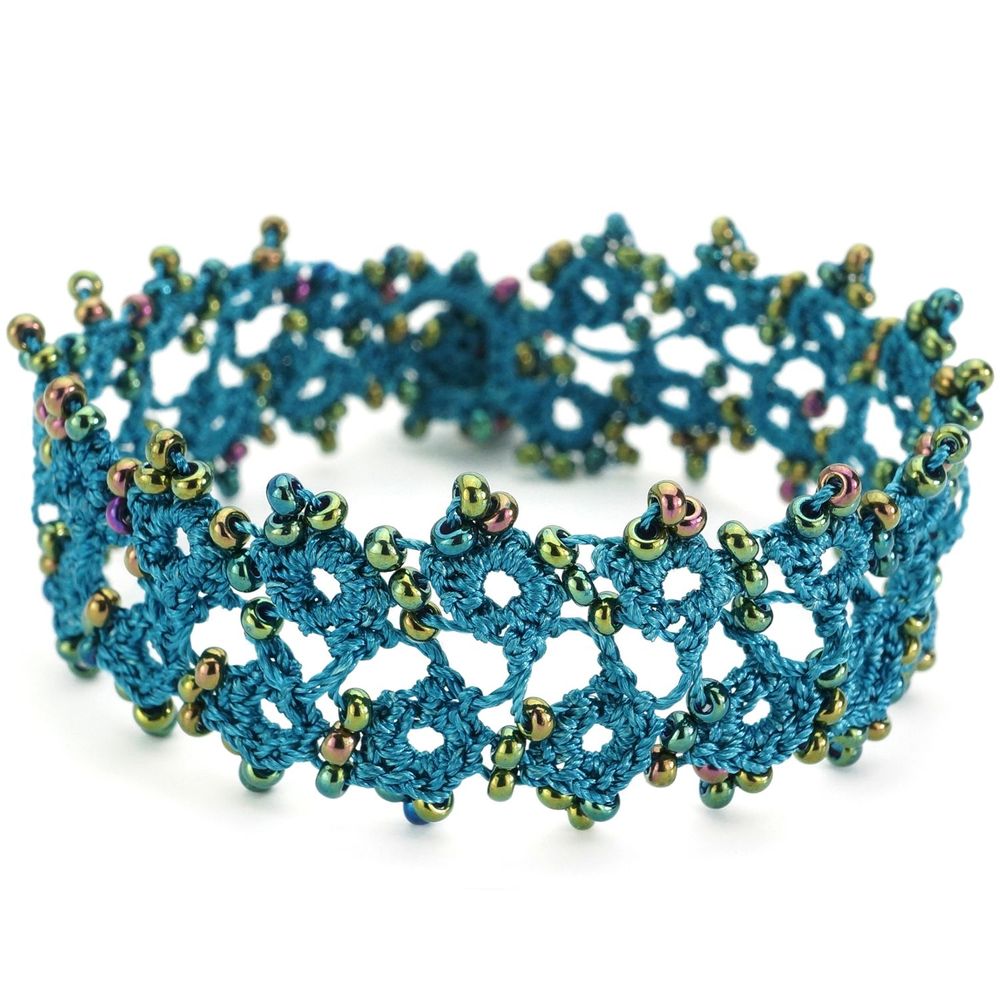 Bracelets - BRACELET TEXTILE "HUSNU" - LAGON - KARAWAN AUTHENTIC