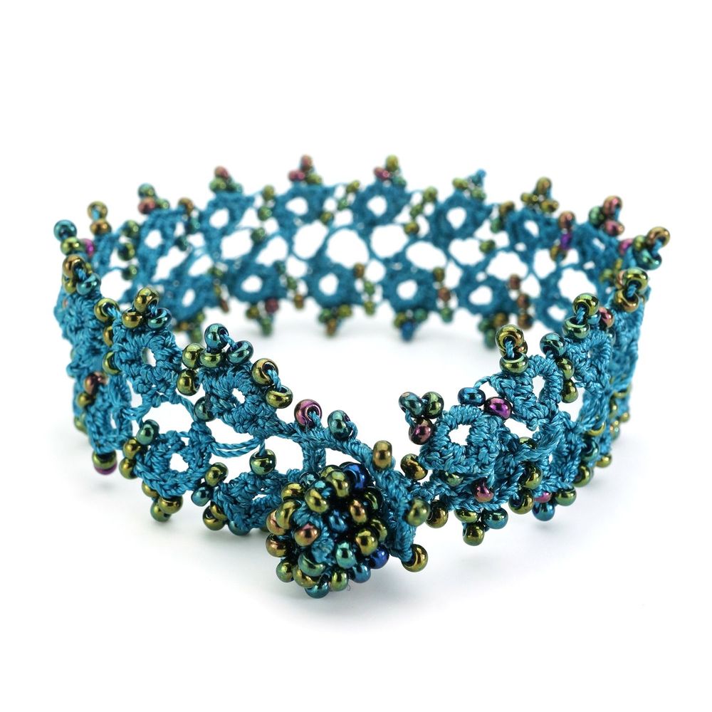 Bracelets - BRACELET TEXTILE "HUSNU" - LAGON - KARAWAN AUTHENTIC