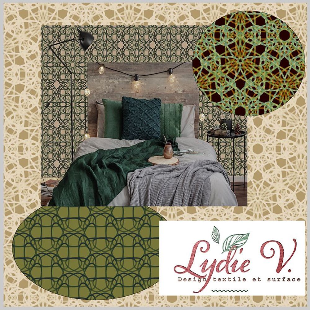 Papiers peints - Variation Joli nœud - LYDIE VACHER DESIGN MODE