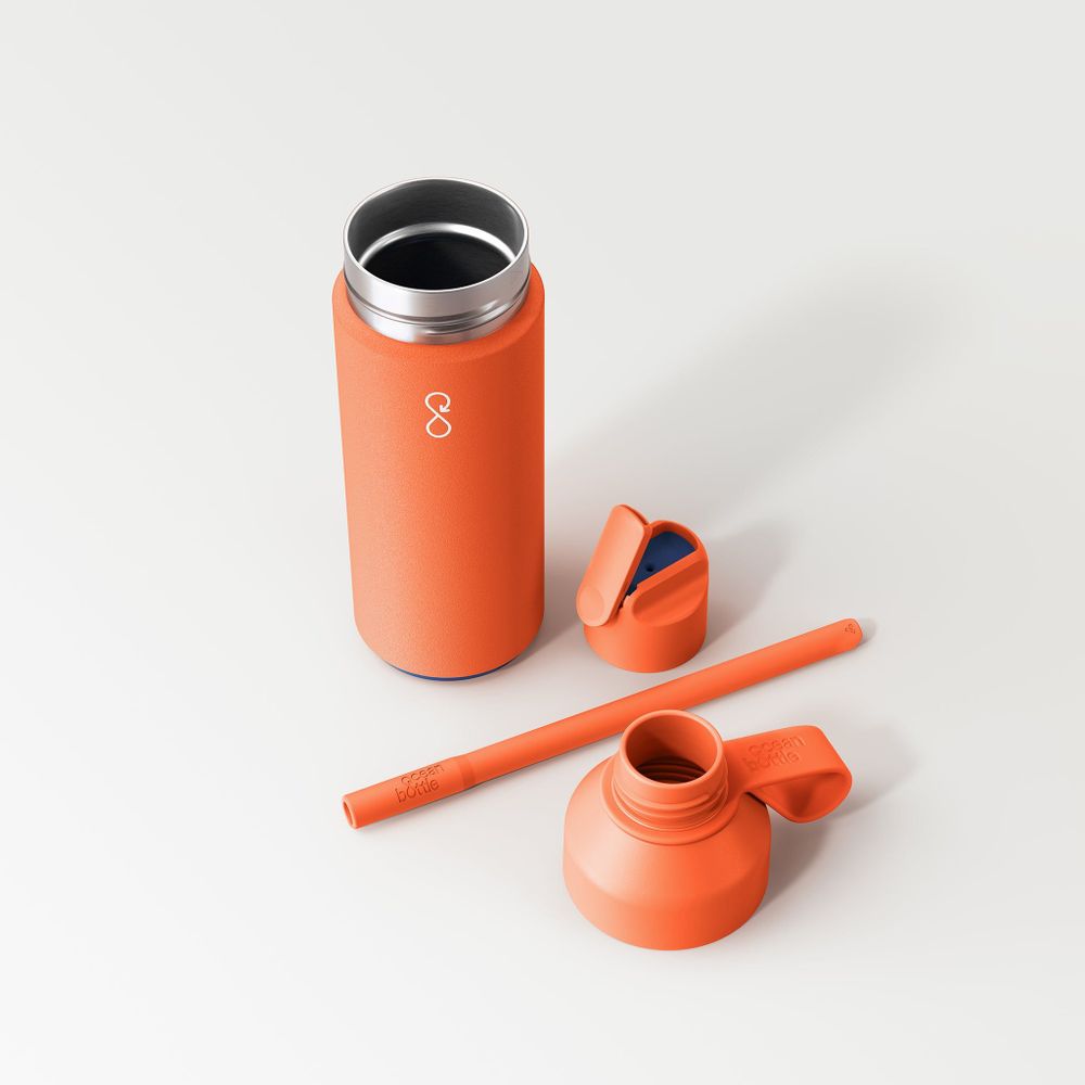 Cadeaux - "Ocean Bottle" la gourde GO (500ml) - Orange soleil - OCEAN BOTTLE