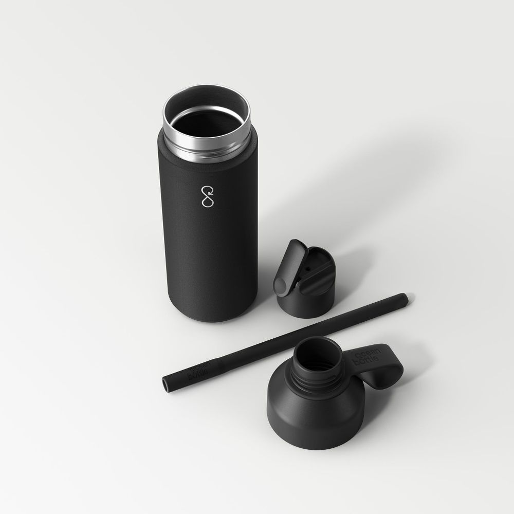 Boîtes de conservation - "Ocean Bottle" la gourde GO (500ml) - Noir obsidienne - OCEAN BOTTLE