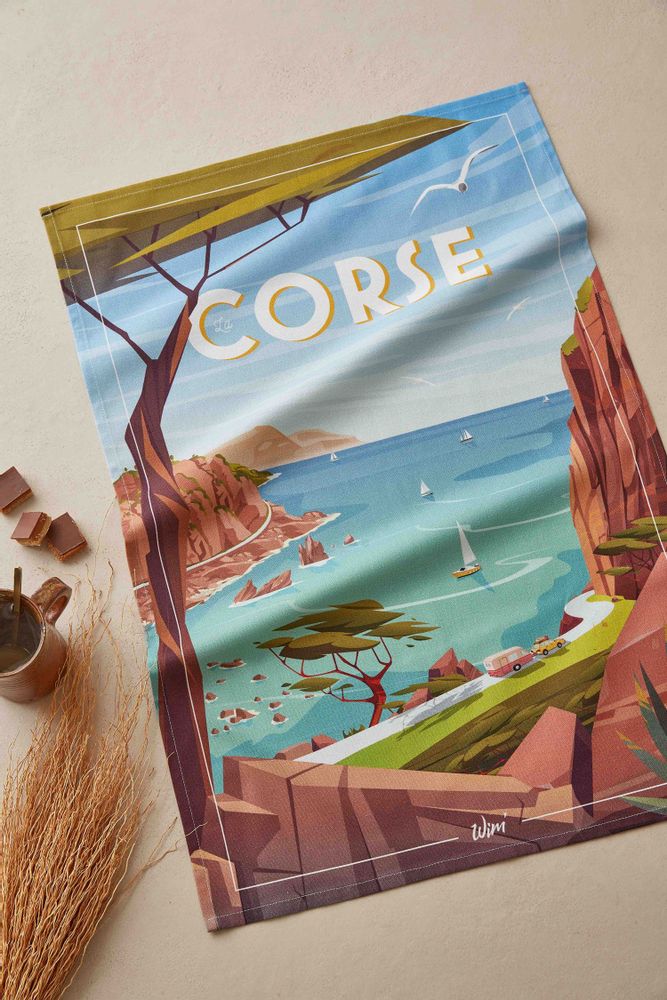 Torchons textile - Wim'® Corse - Torchon imprimé en coton - COUCKE