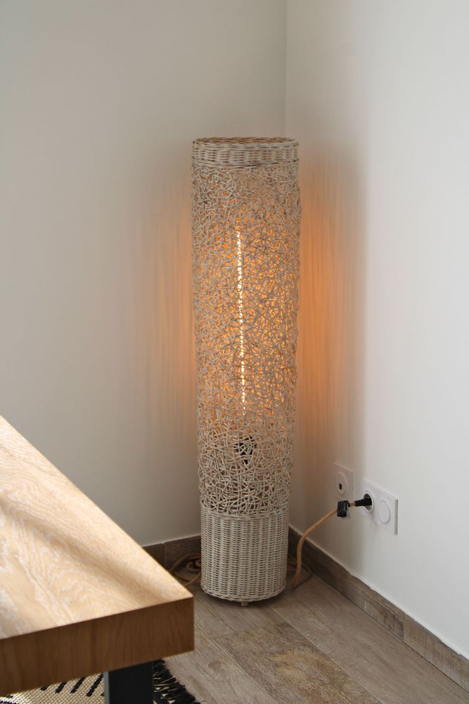 Lampes à poser - Lampe colonne Magwe XL rotin naturel - PAGAN