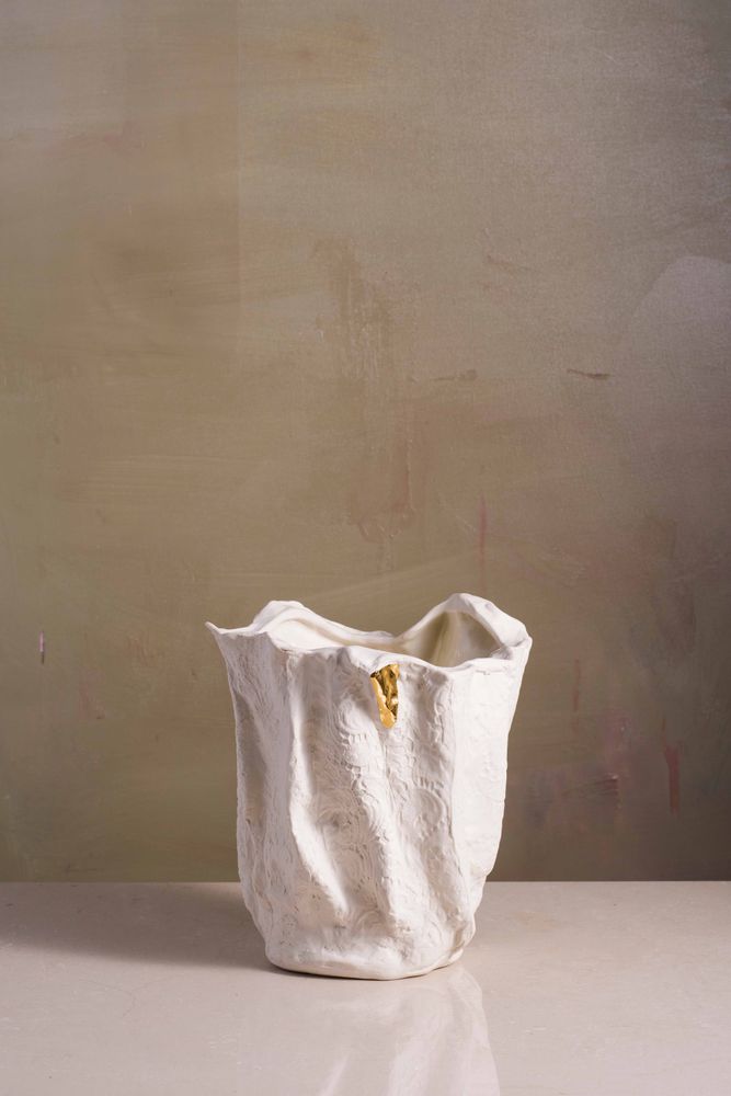 Vases - Porcelain and gold wave series - ATELIER LE MOTIF