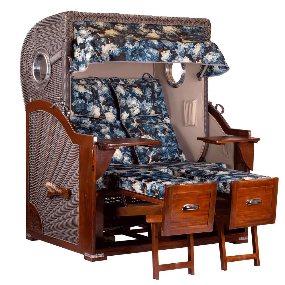 Transats - STRANDKORB Fauteuil de Plage en Mahogany - HERITAGE 1864